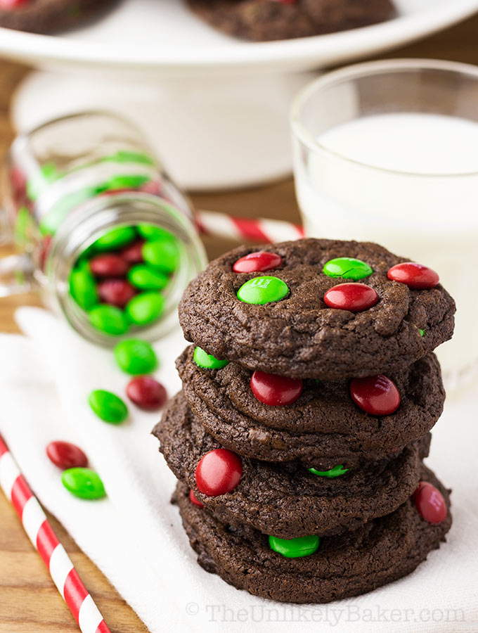 Double Chocolate M&M Cookies