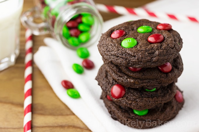 Double Chocolate Chewy M&M Cookies