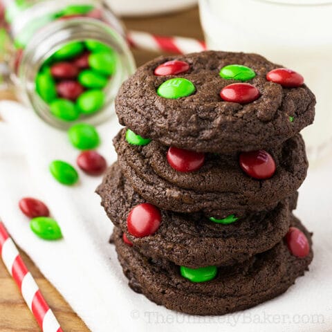 Double Chocolate Chewy M&M Cookies