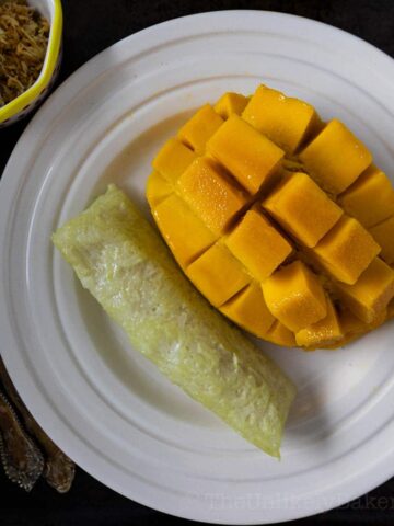Suman with sweet mango dessert.