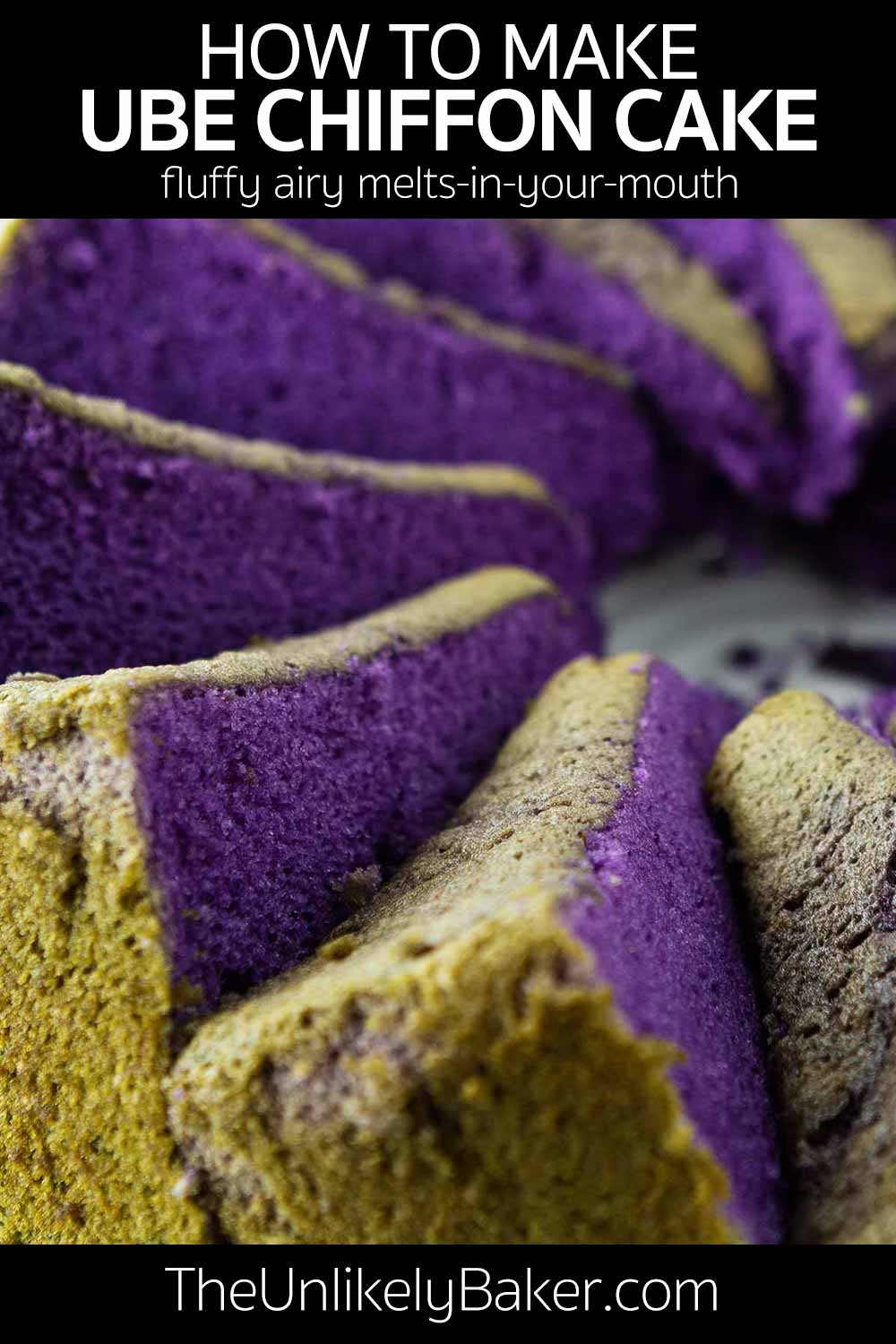 Ube Chiffon Cake Recipe (with Video Instructions) - The Unlikely Baker