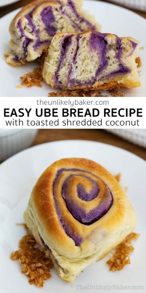 Pin for Easy Ube Bread Recipe.