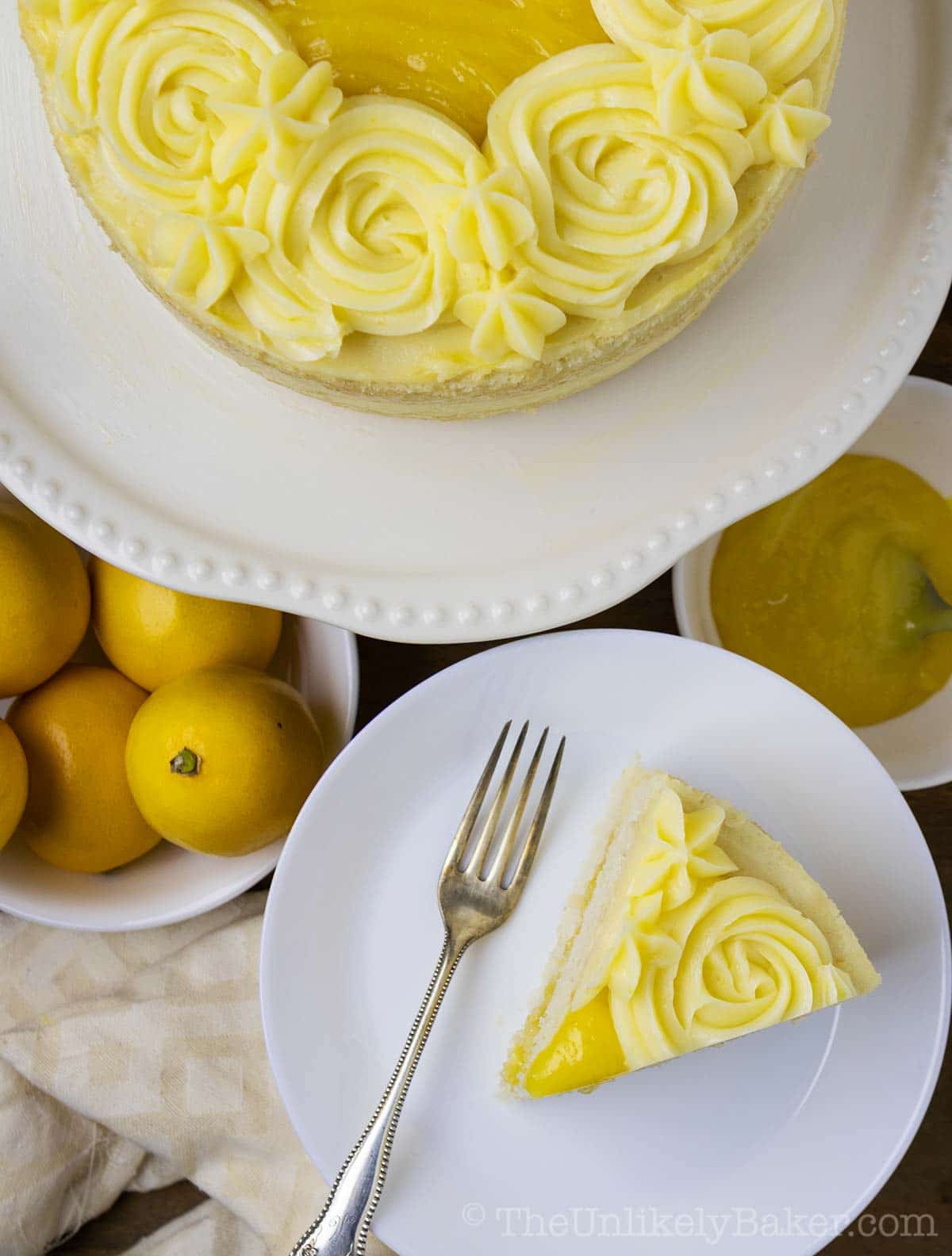 Lemon Cake With Lemon Curd Filling And Lemon Buttercream The Unlikely 