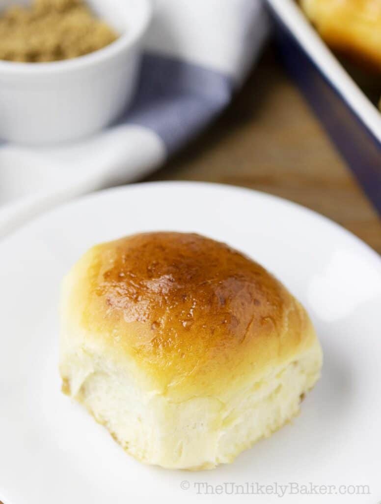 Filipino Pan de Coco bread on a plate