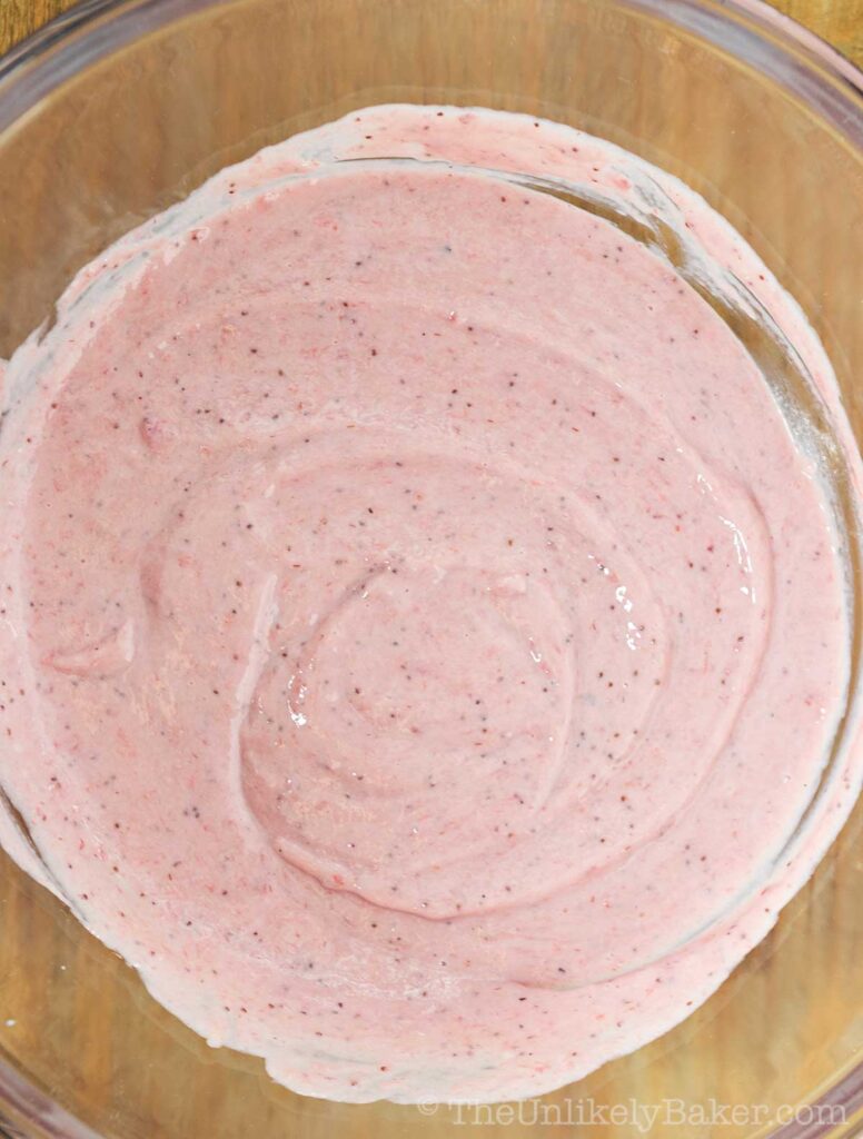 Strawberry ice cream base.