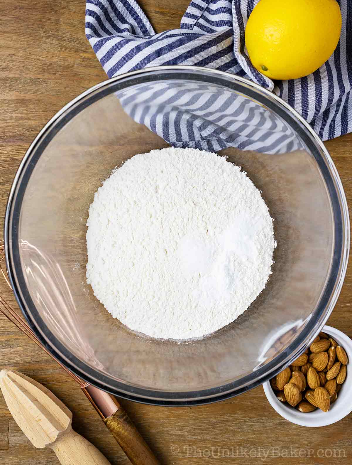 Flour mixture in a bowl.