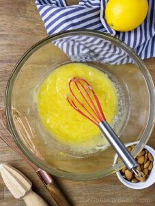 wet ingredients for lemon muffins