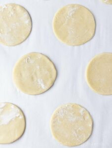 Cut puff pastry into circles.