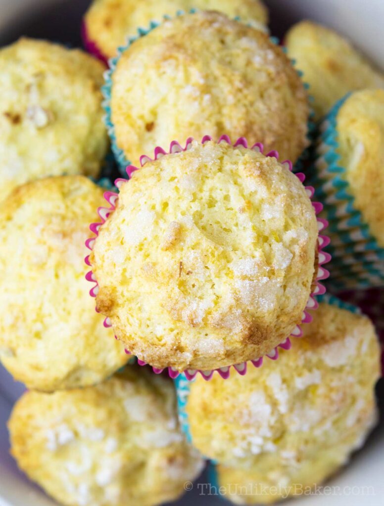 freshly baked lemon ricotta muffins