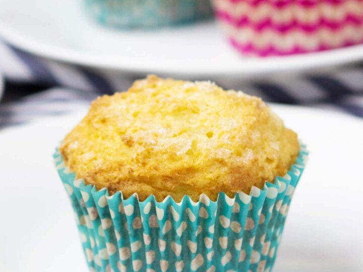 Lemon Ricotta Muffin on a Plate.