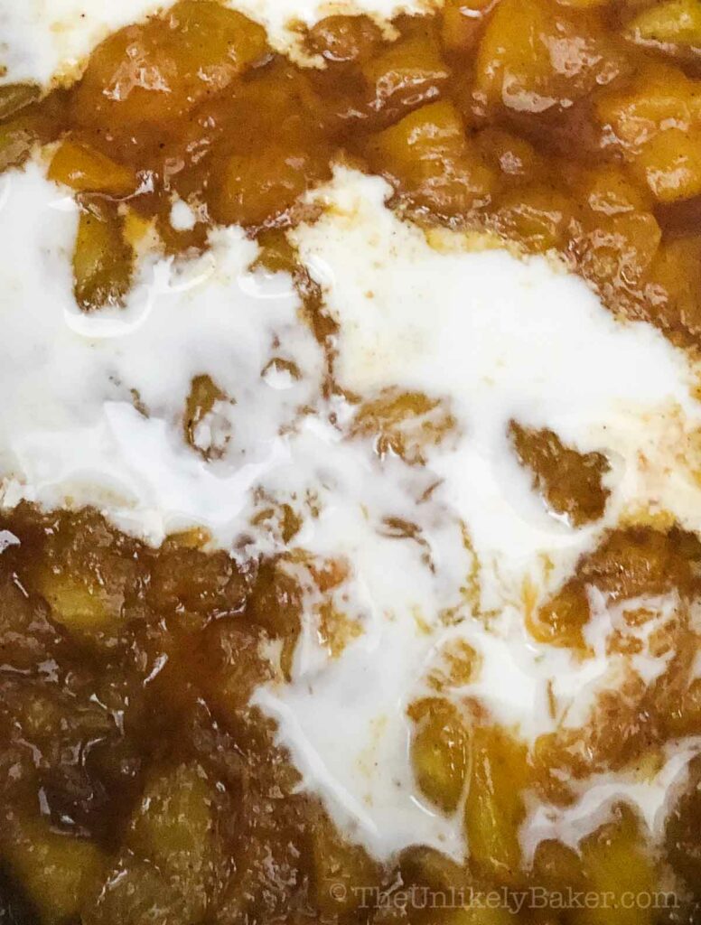 Cornstarch added to pie filling