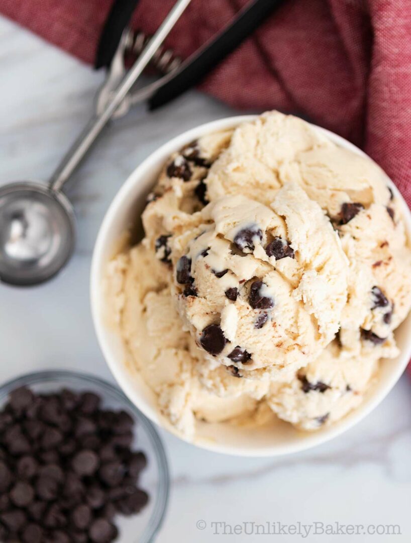 Coffee Chocolate Chip Ice Cream - The Unlikely Baker®