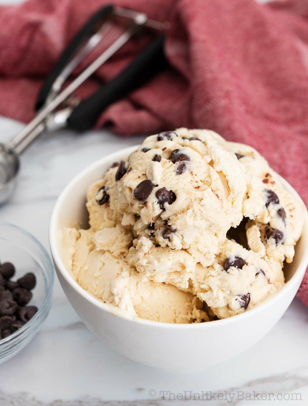 Coffee Chocolate Chip Ice Cream - The Unlikely Baker®