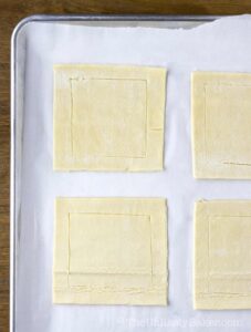 Score sides of puff pastry
