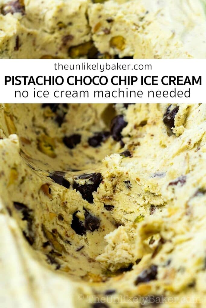 Homemade Pistachio Chocolate Chip Ice Cream