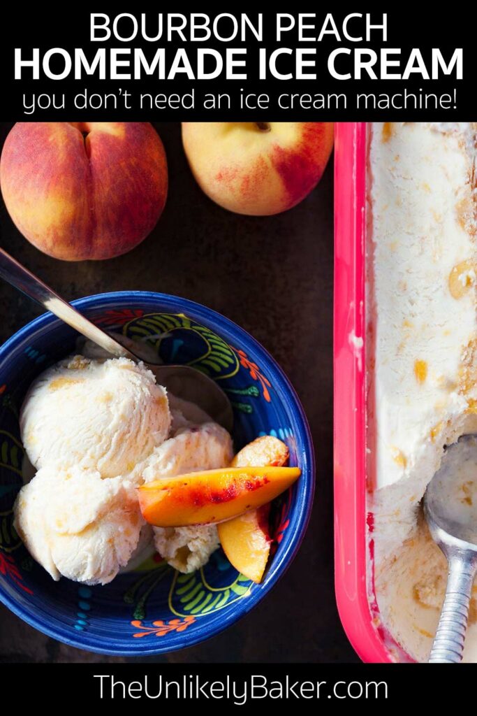 Bourbon Peach Ice Cream Recipe (No Ice Cream Machine)