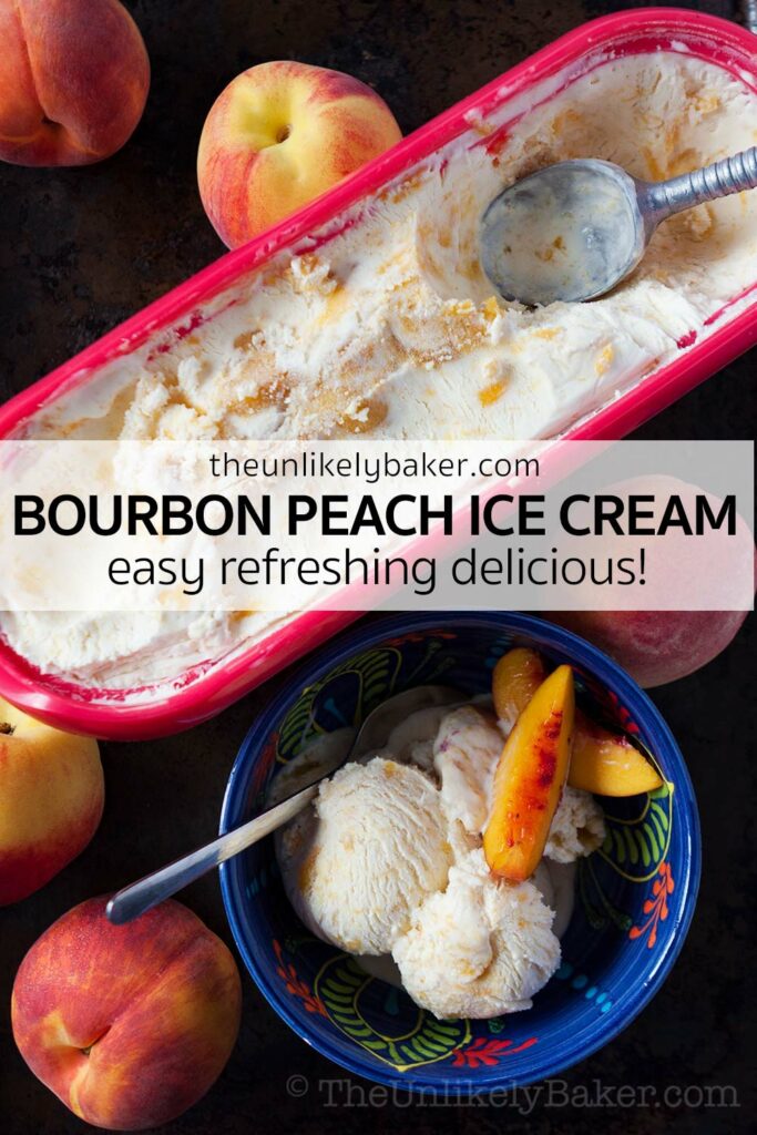 Bourbon Peach Ice Cream Recipe (No Ice Cream Machine)