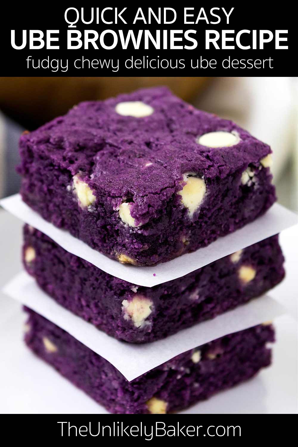 Ube Brownies Recipe (made with Ube Halaya) The Unlikely Baker