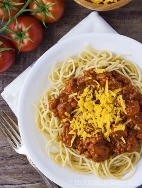 Filipino Style Spaghetti - Sweet and Salty!