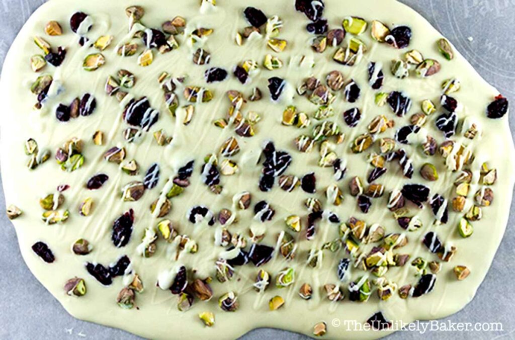 White chocolate bark with nuts