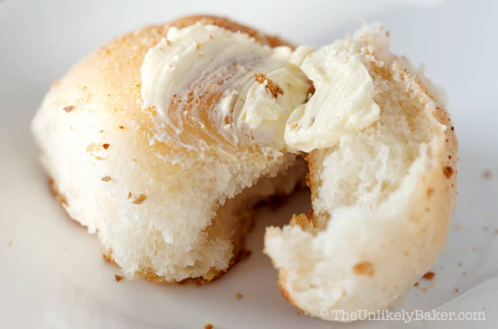 Traditional pandesal served with butter
