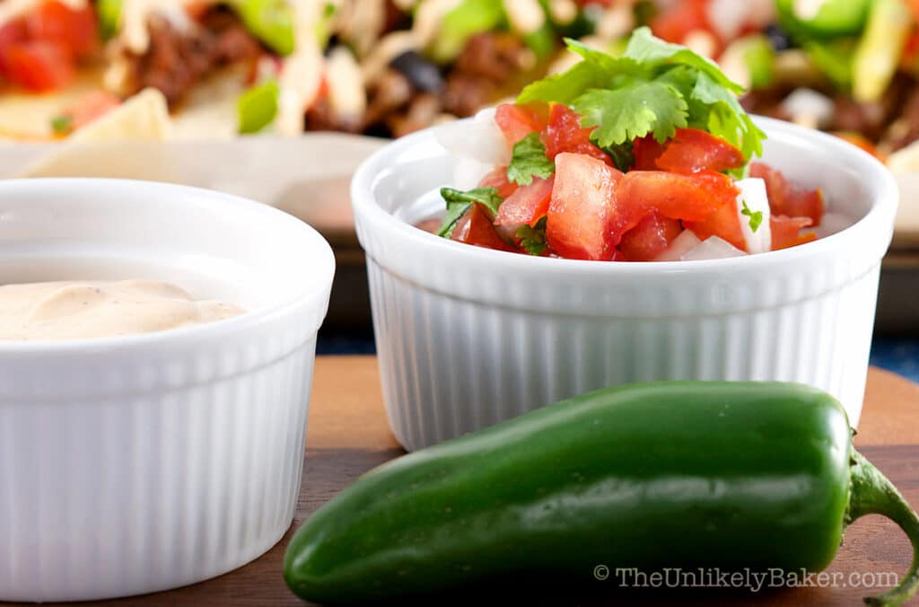 Fresh pico de gallo in a bowl