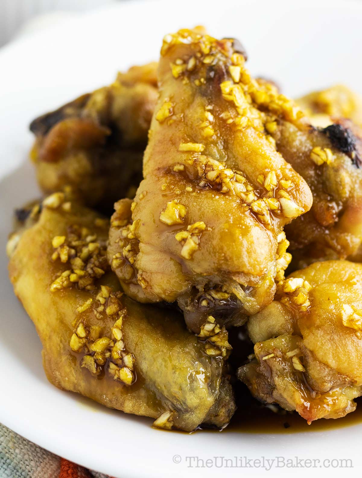 Asian Baked Chicken Wings on a Plate