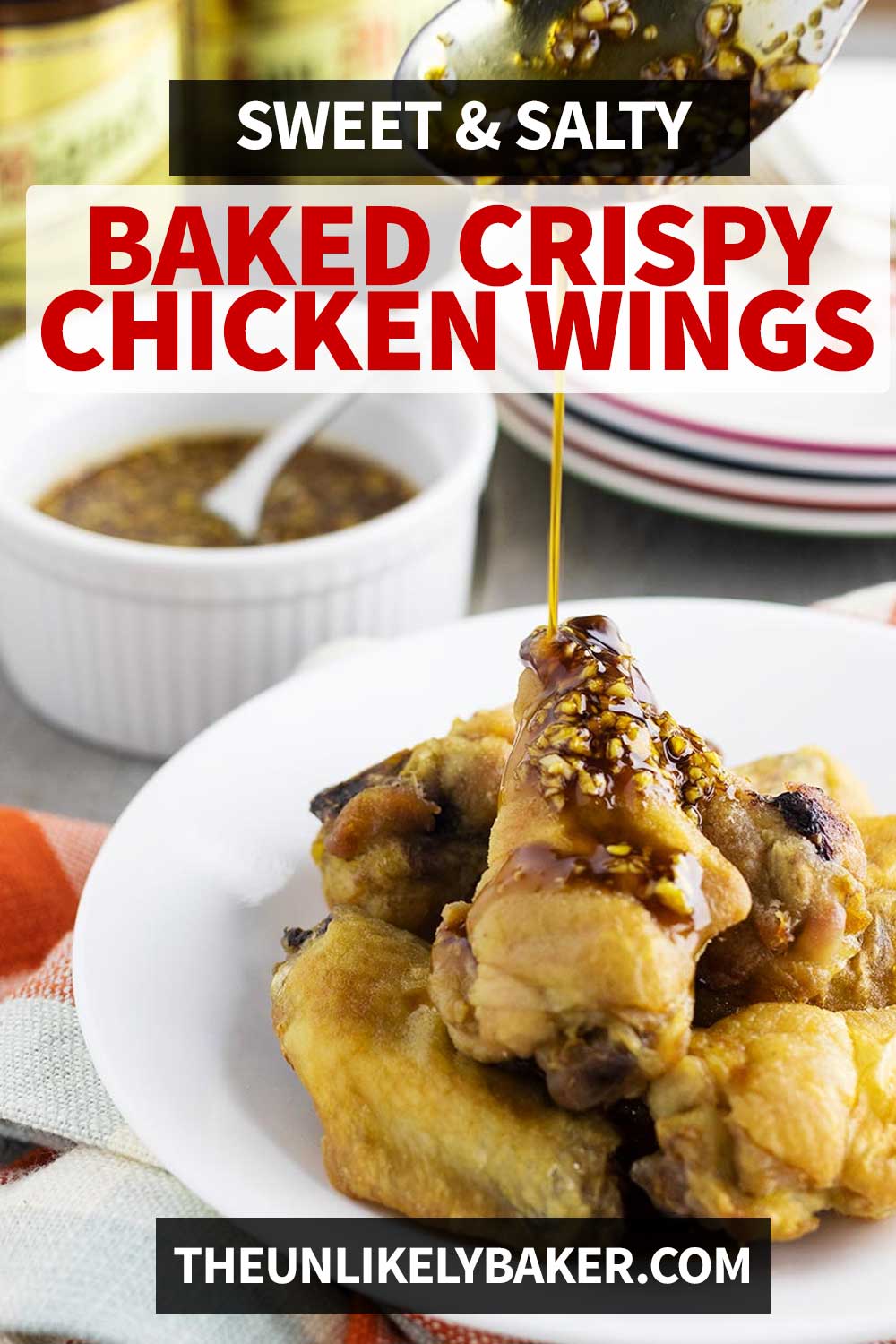 Crispy Baked Asian Chicken Wings (No Baking Powder) - The Unlikely Baker®