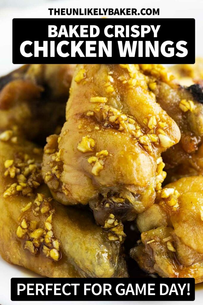 Pin - Crispy Baked Chicken Wings with Asian Garlic Sauce (No Baking Powder)