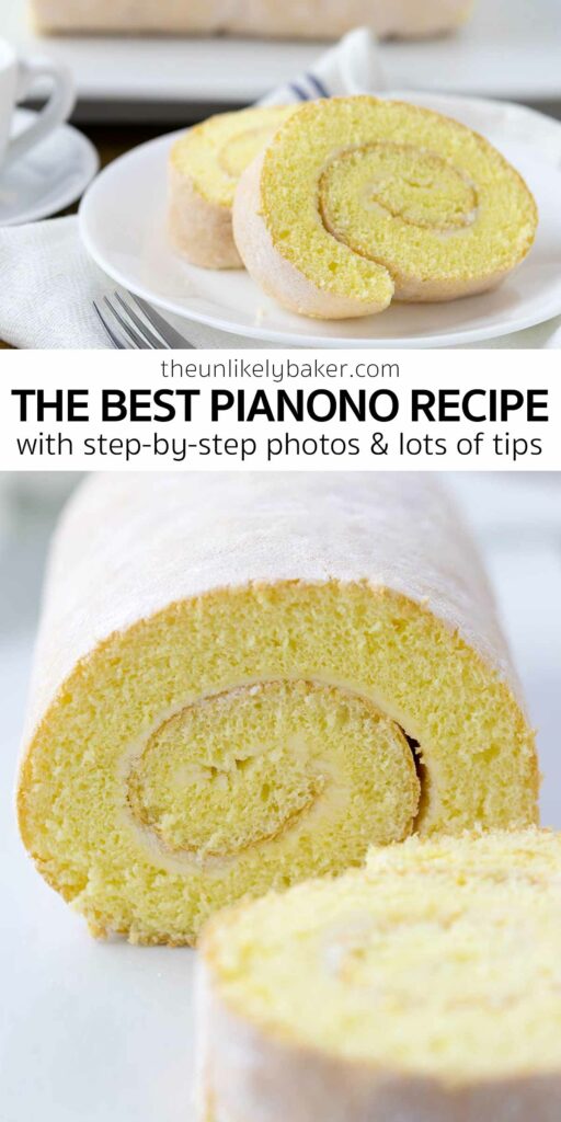 Pin for The Best Pianono Roll Cake (Easy Recipe).