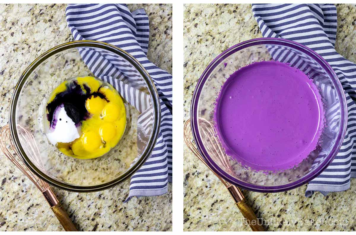 Photo collage - egg yolk mixture.