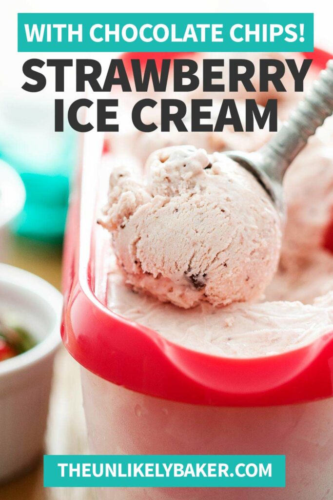 Pin for Strawberry Ice Cream with Chocolate Chips.