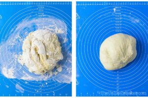 Photo collage - dough on silicone pastry mat.