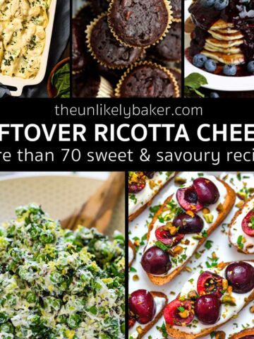 Photo collage - recipes using ricotta cheese.