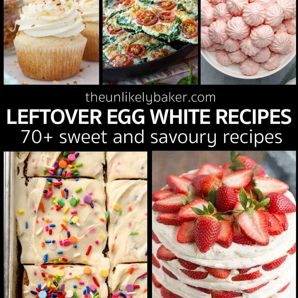 Photo collage - leftover egg white recipes.