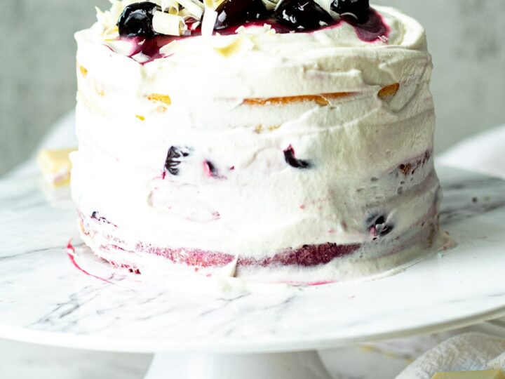 Image for White Forest Cake Recipe - Elegant Celebration Dessert!