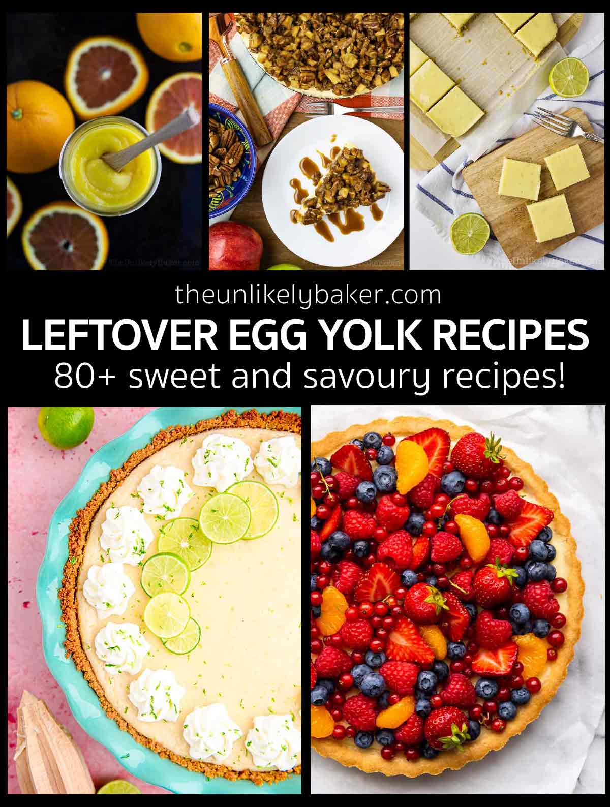 Photo collage - leftover egg yolks recipes.