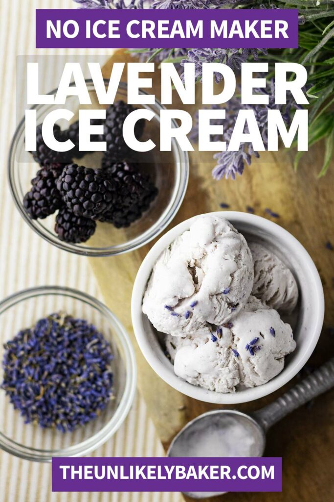 Pin for Lavender Ice Cream Recipe.