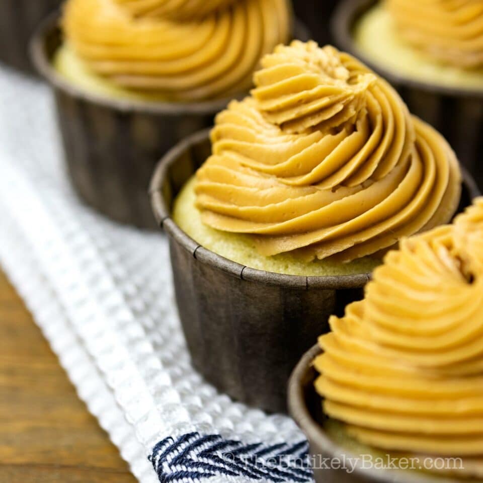 Dulce de Leche Cupcakes with Dulce de Leche Frosting - The Unlikely Baker