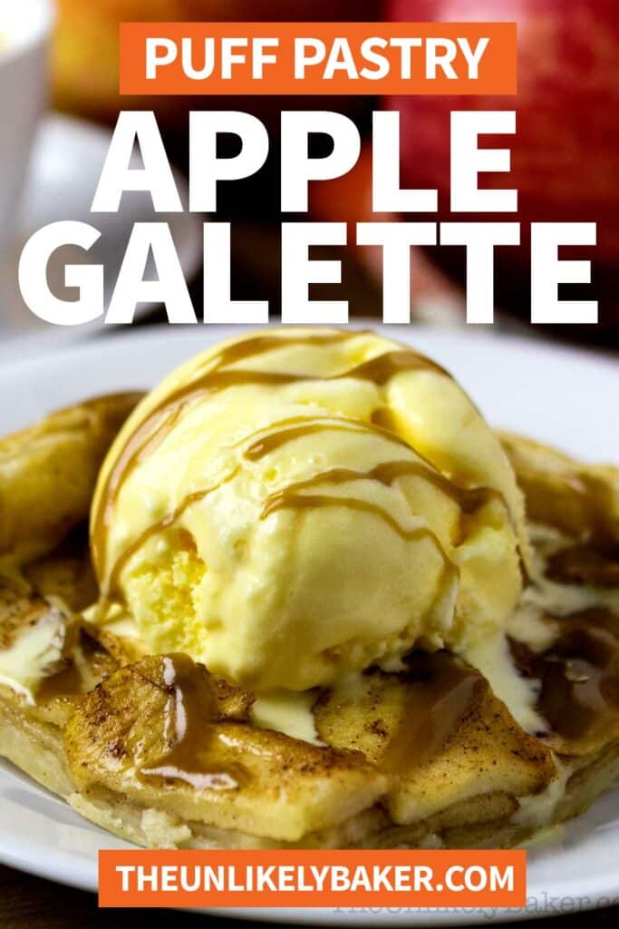 Pin for Easy Apple Galette Made with Puff Pastry.