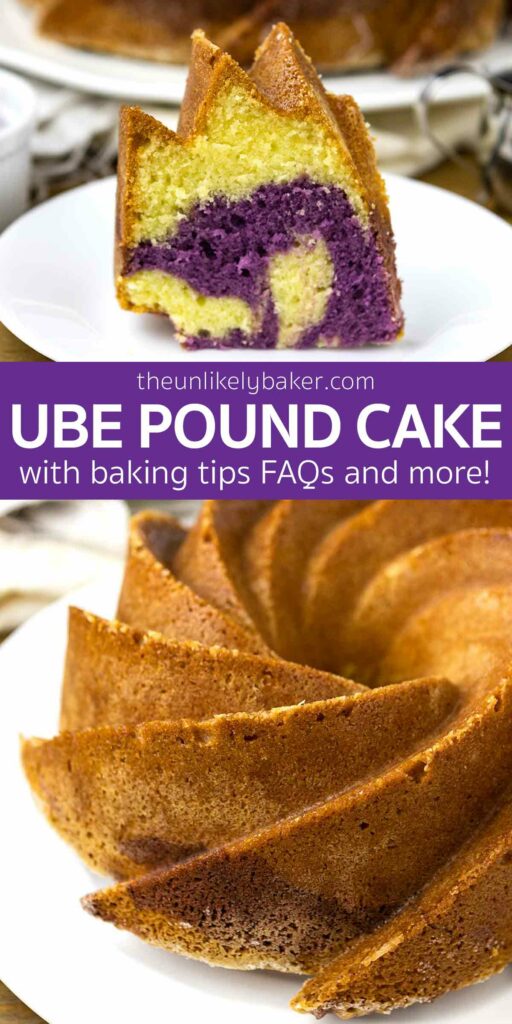 Pin for Easy Ube Pound Cake Recipe.