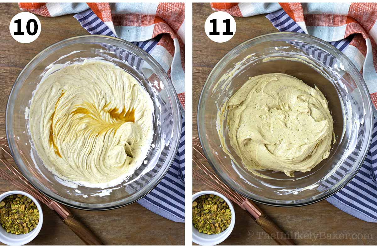 Photo collage - vanilla added to cream cheese mixture.