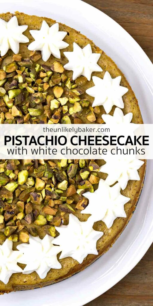 Pin for Easy Pistachio Cheesecake Recipe.