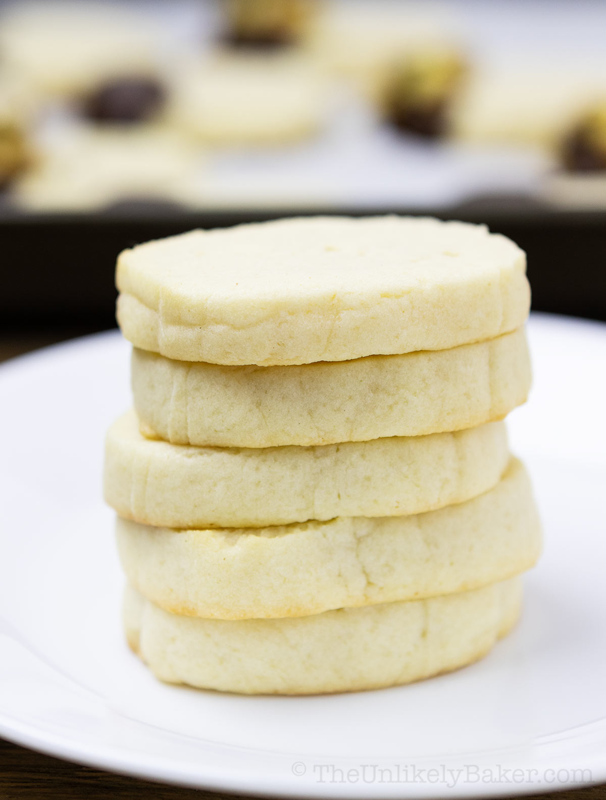 A stack of freshly baked mascarpone cookies.