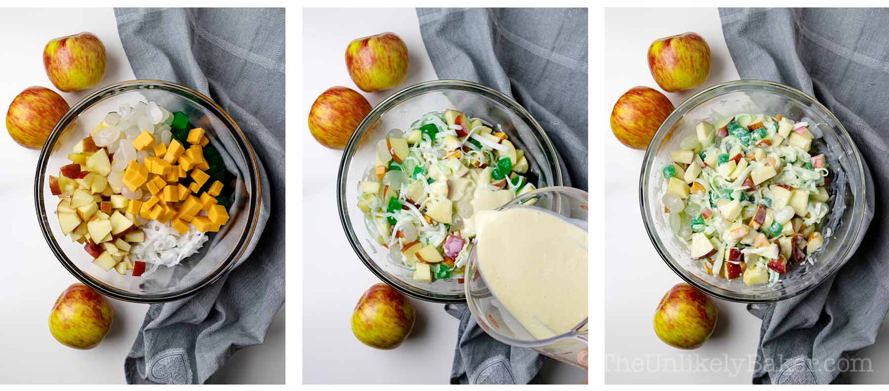 Photo collage - how to make buko fruit salad.