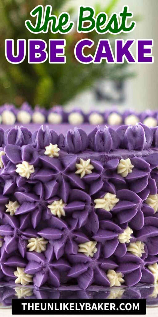 Pin for The Best Ube Cake Recipe.