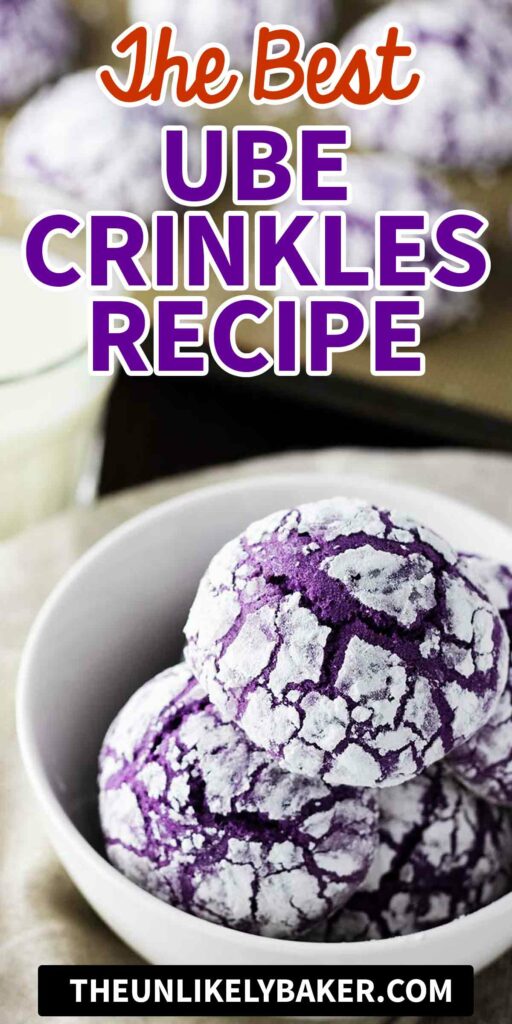Pin for The Best Ube Crinkles Recipe.