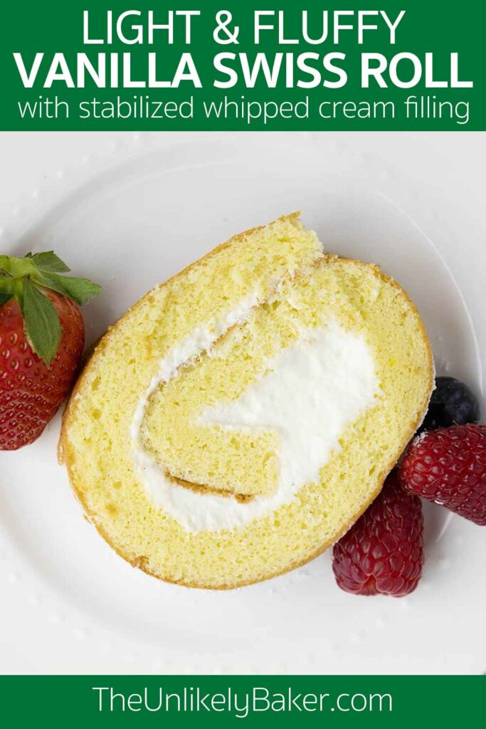 Pin for The Best Vanilla Swiss Roll Cake.