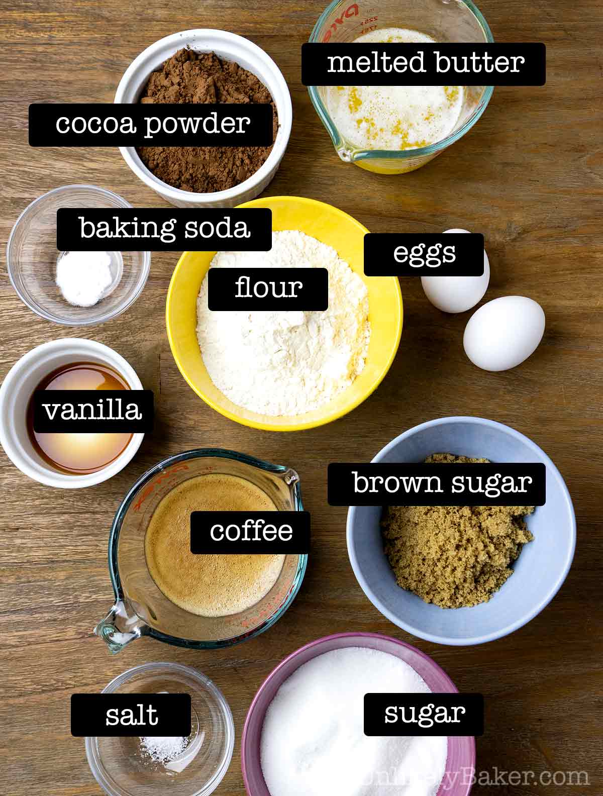 Ingredients for s'mores brownies.