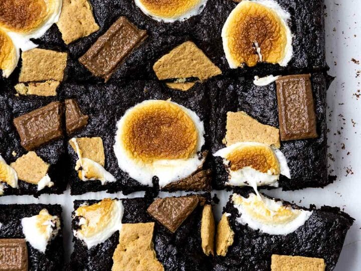 Freshly baked s'mores brownies.